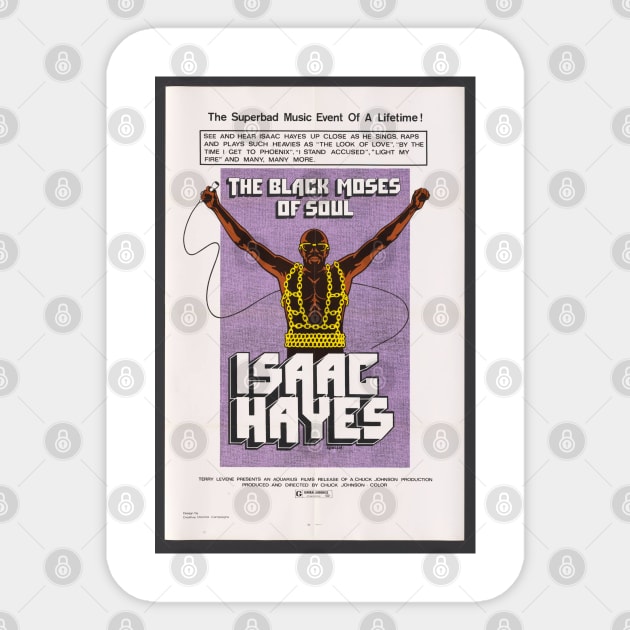 Isaac Hayes, Vintage Soul tour poster Sticker by Teessential